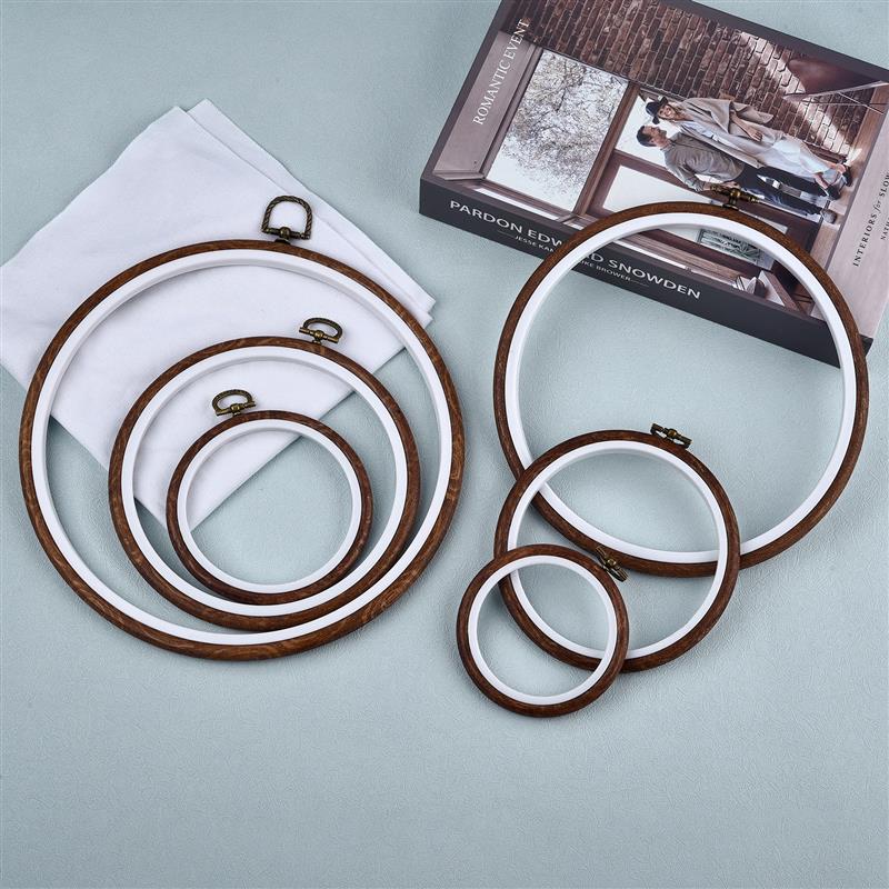 Embroidery Hoop Plastic - الجولة البيضاوي خشبية اللون حلقة التطريز