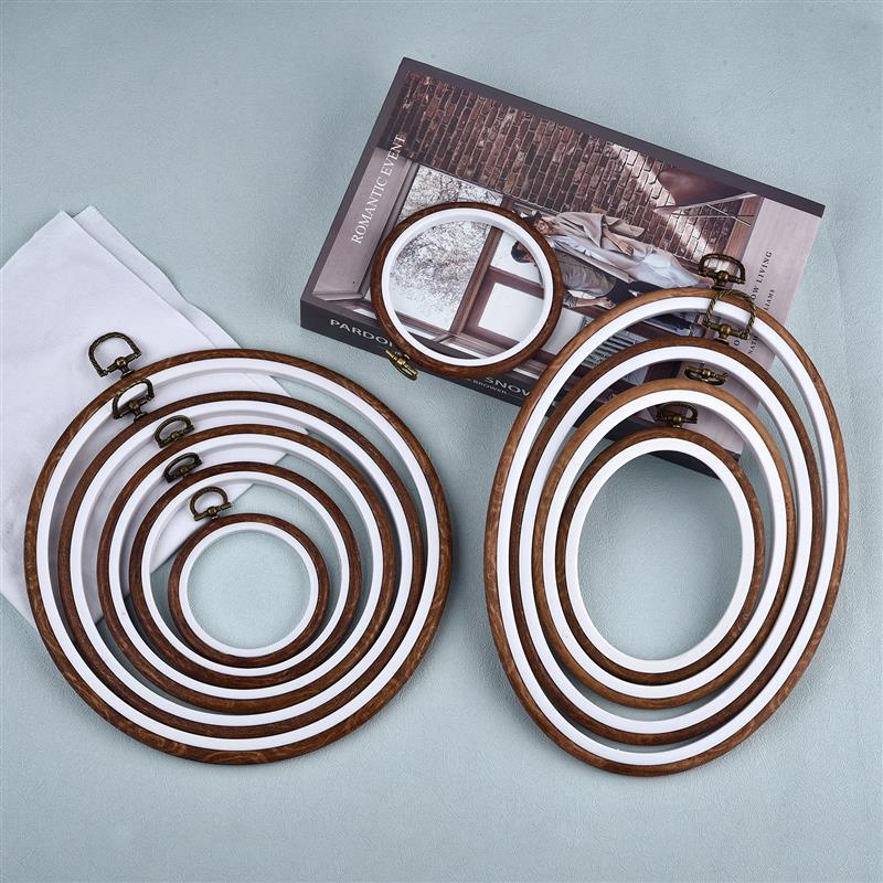 Embroidery Hoop Plastic - مجموعة أدوات خياطة: إطارات تطريز خشبية