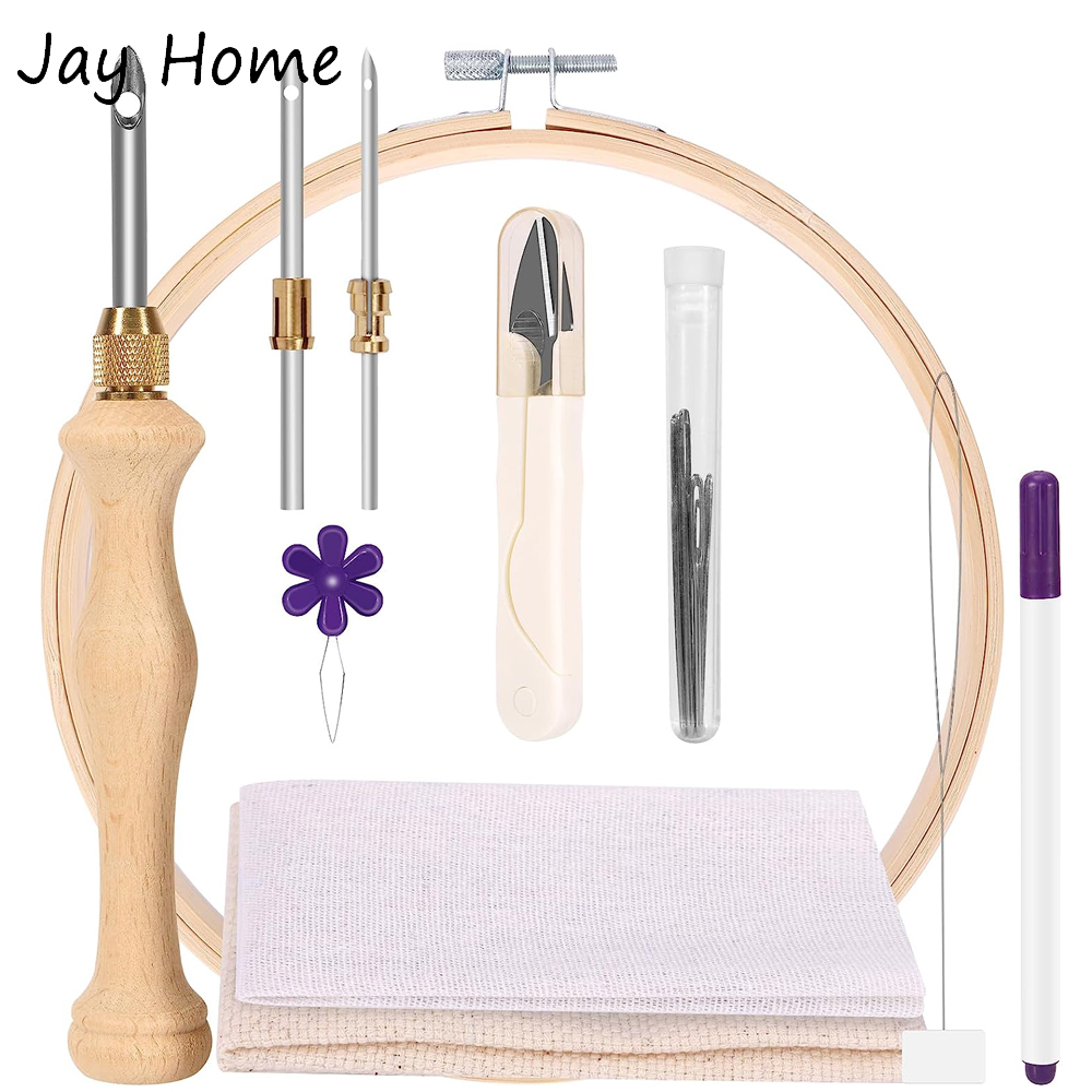 Punch Needle Handle - مجموعة أدوات تشغيل إبرة لكمة مع