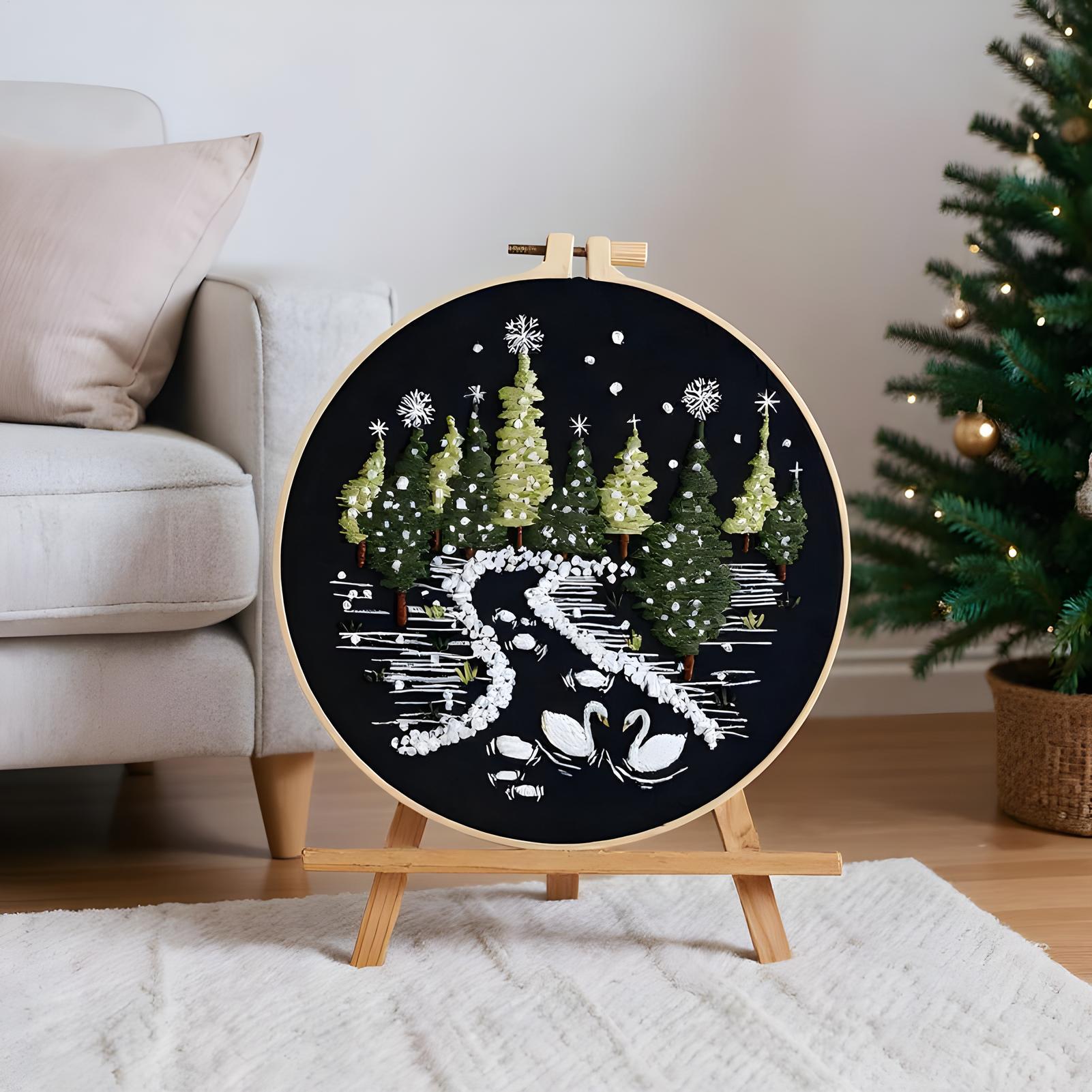 Embroidery Kitchen - طقم تطريز عيد الميلاد سهل مشهد