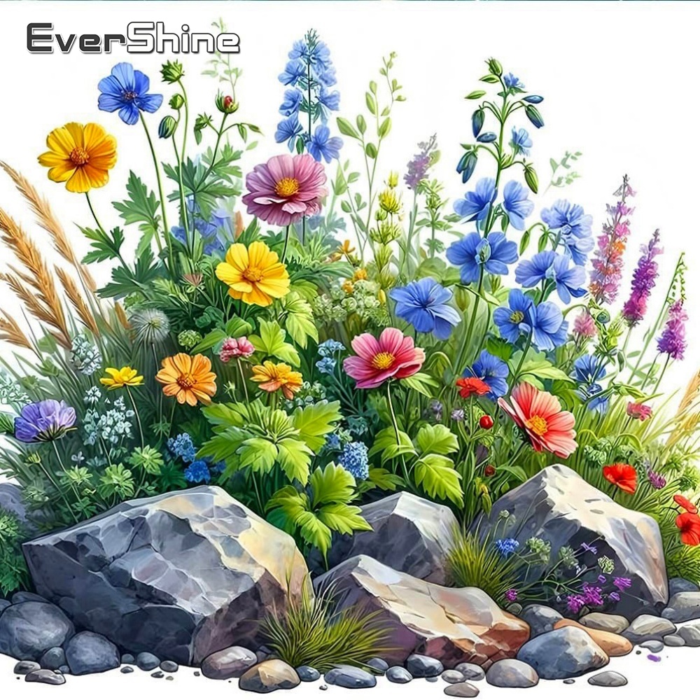 Embroidery Daisy Flower - لوحة تطريز ماسية بتصميم زهرة الأقحوان