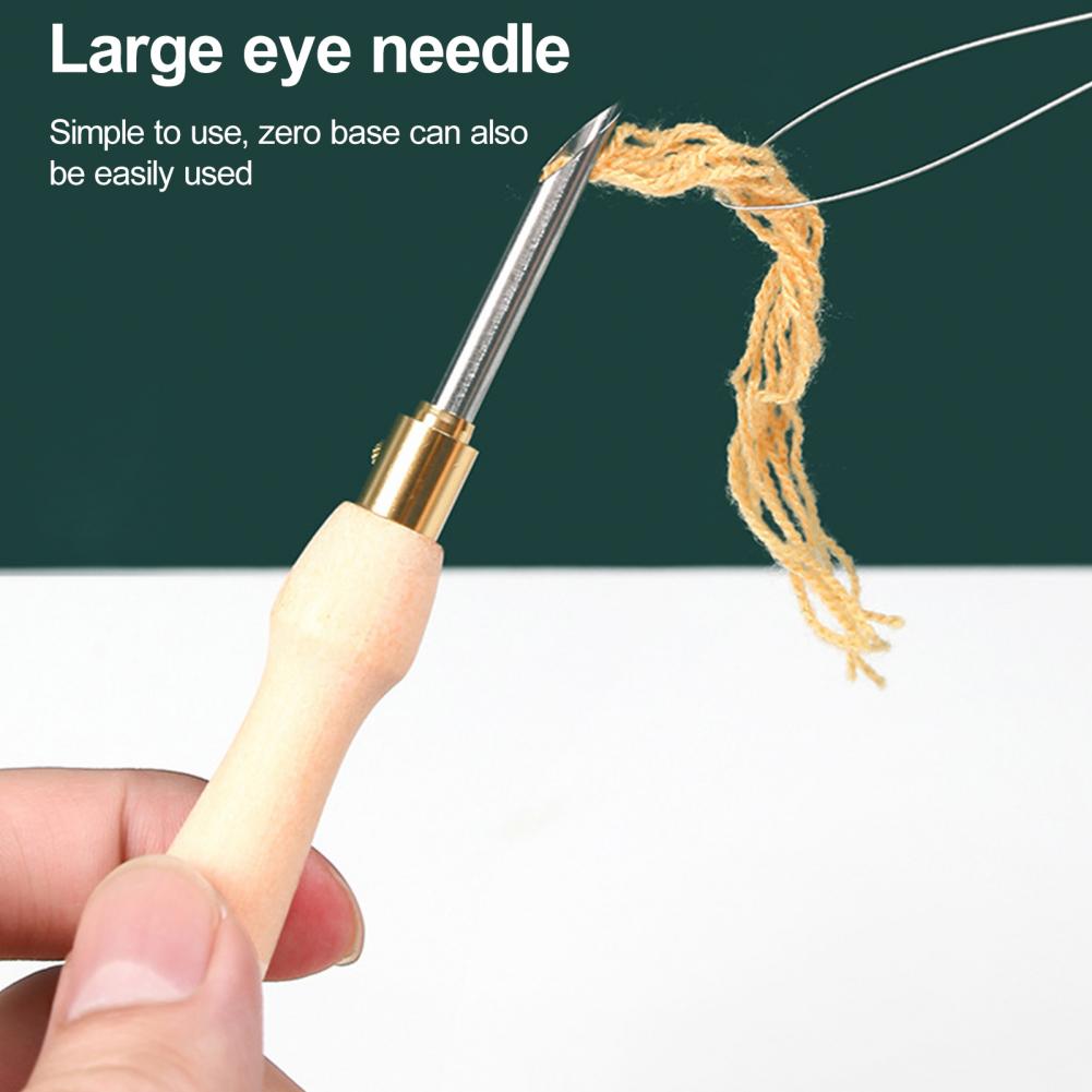 Embroidery Needle Pen - إبرة التطريز مقبض خشبي إبرة حياكة