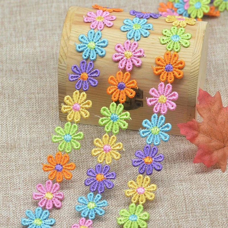 Embroidery Daisy Flower - 15 ياردة الملونة زهرة الأقحوان التطريز