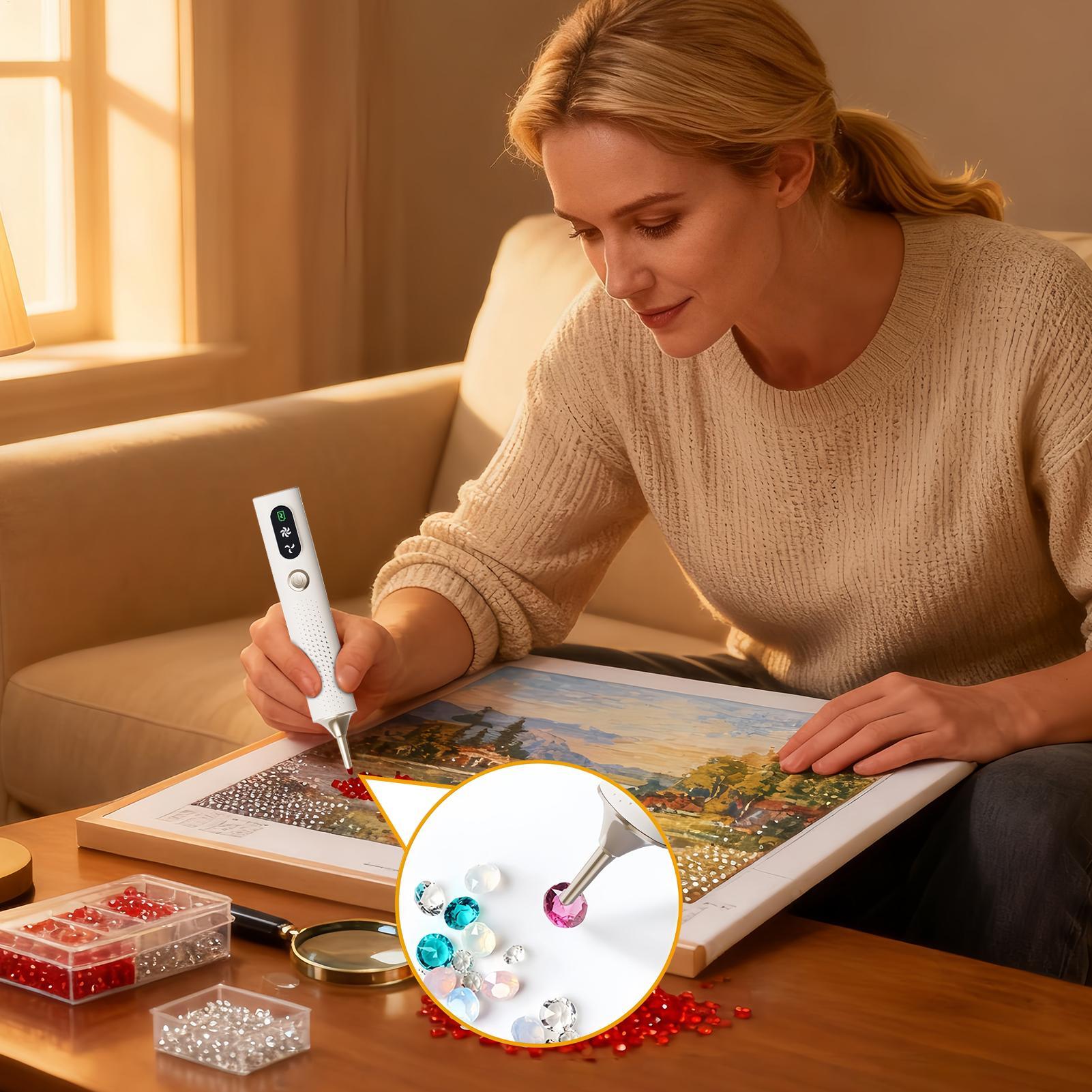 قلم فن الألماس اللاسلكي بوضعي  - مراجعة Embroidery Needle Pen وسعره