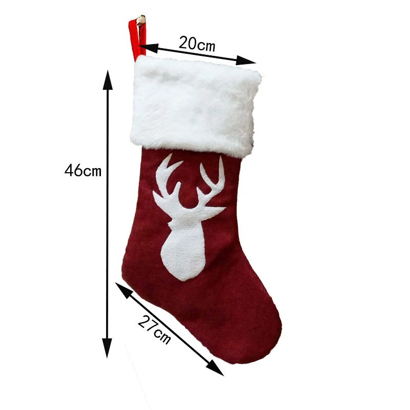 الأحمر سانتا تخزين الأيائل ندف - مراجعة Embroidery Xmas Stocking وسعره