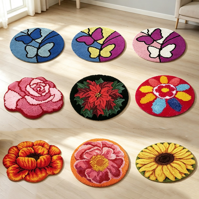 طقم سجاد زهور بتصميم اللاتش هو - مراجعة Printed Embroidery Kit وسعره