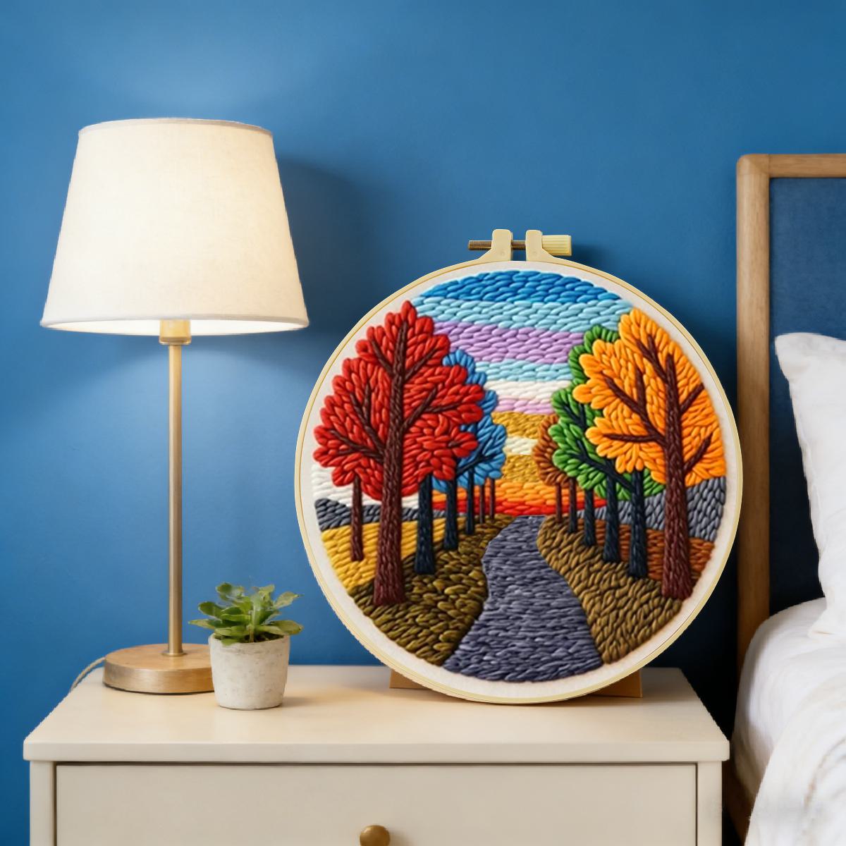 طقم تطريز بالإبرة المثقوبة بتص - مراجعة Printed Embroidery Kit وسعره
