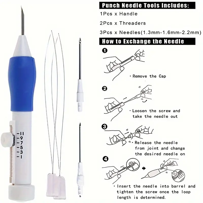 طقم تطريز للمبتدئين والكبار -  - مراجعة Punch Needle Handle وسعره