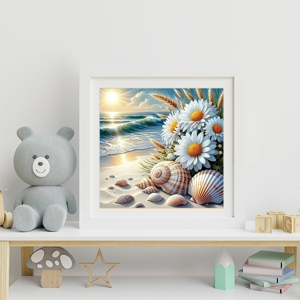 لوحة ماسية بتصميم منظر بحري، ف - مراجعة Embroidery Daisy Flower وسعره