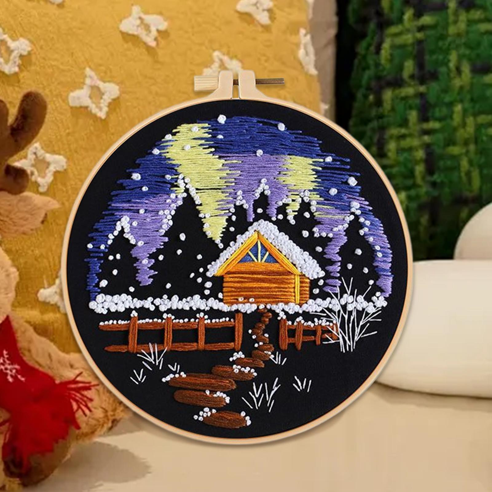 طقم تطريز عيد الميلاد سهل مشهد - مراجعة Embroidery Kitchen وسعره
