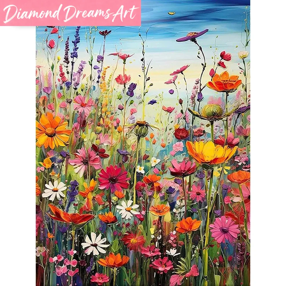 لوحة فسيفساء ماسية بدون إطار،  - مراجعة Embroidery Daisy Flower وسعره
