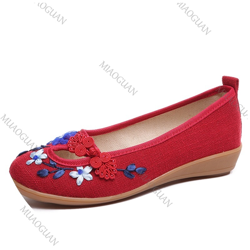 أحذية نسائية مريحة بكعب ويدج م - مراجعة Embroidery Canvas وسعره