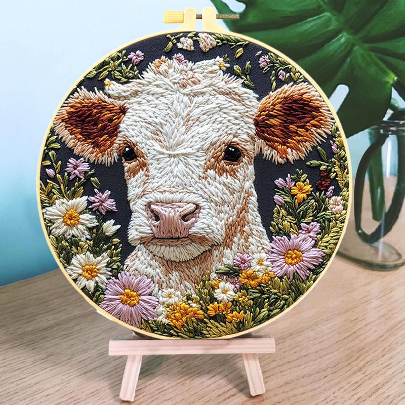 مجموعات التطريز للبالغين البقر - مراجعة Embroidery Daisy Flower وسعره