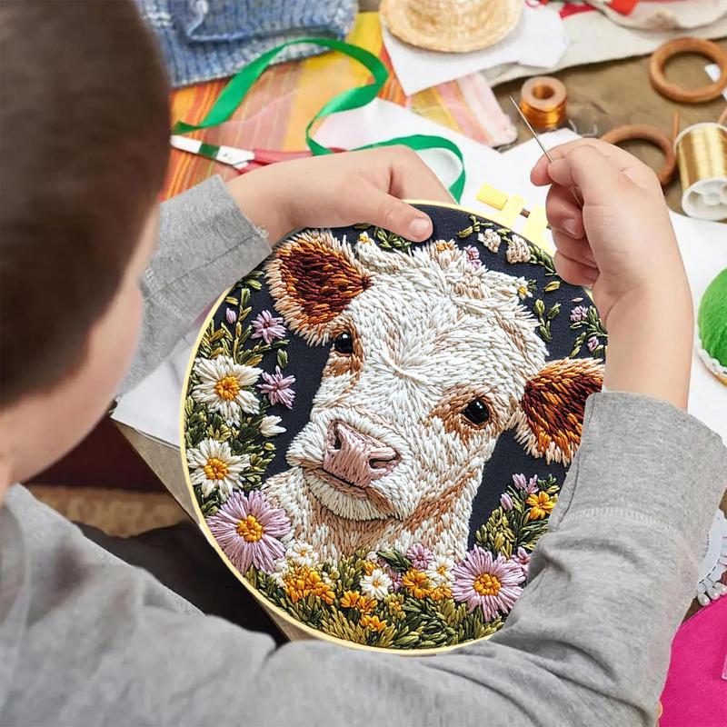 مجموعات التطريز للبالغين البقر - مراجعة Embroidery Daisy Flower وسعره