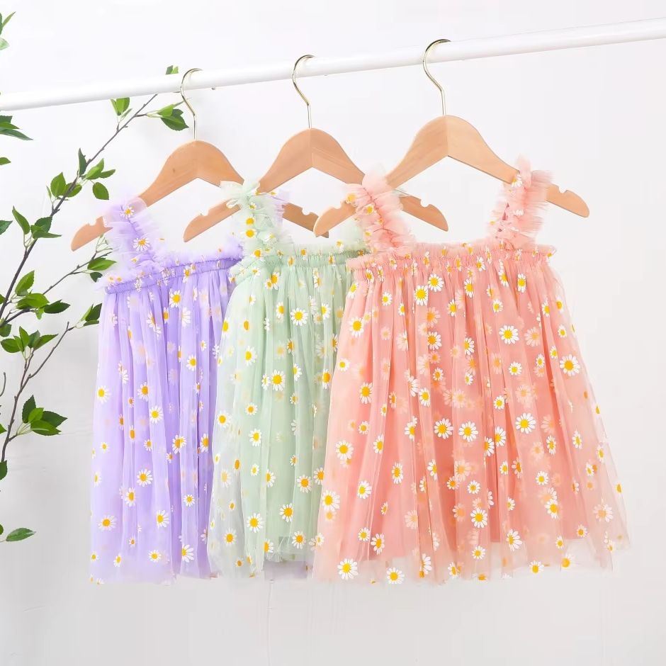 فستان تول للأطفال الصغار، فستا - مراجعة Embroidery Daisy Flower وسعره