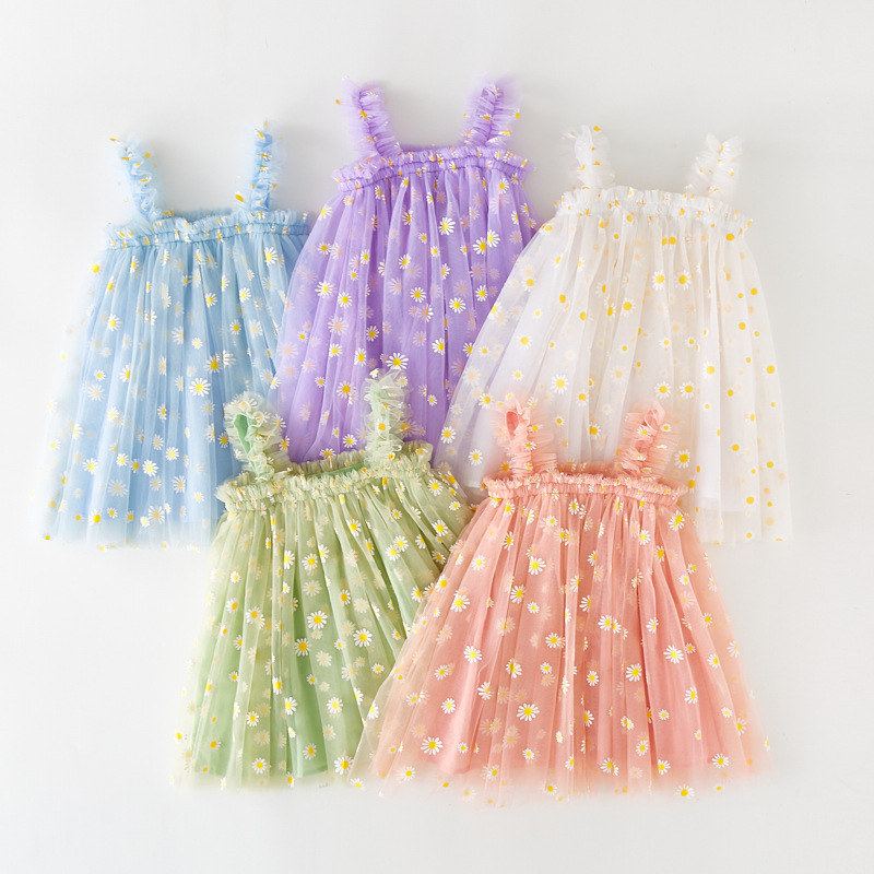 فستان تول للأطفال الصغار، فستا - مراجعة Embroidery Daisy Flower وسعره