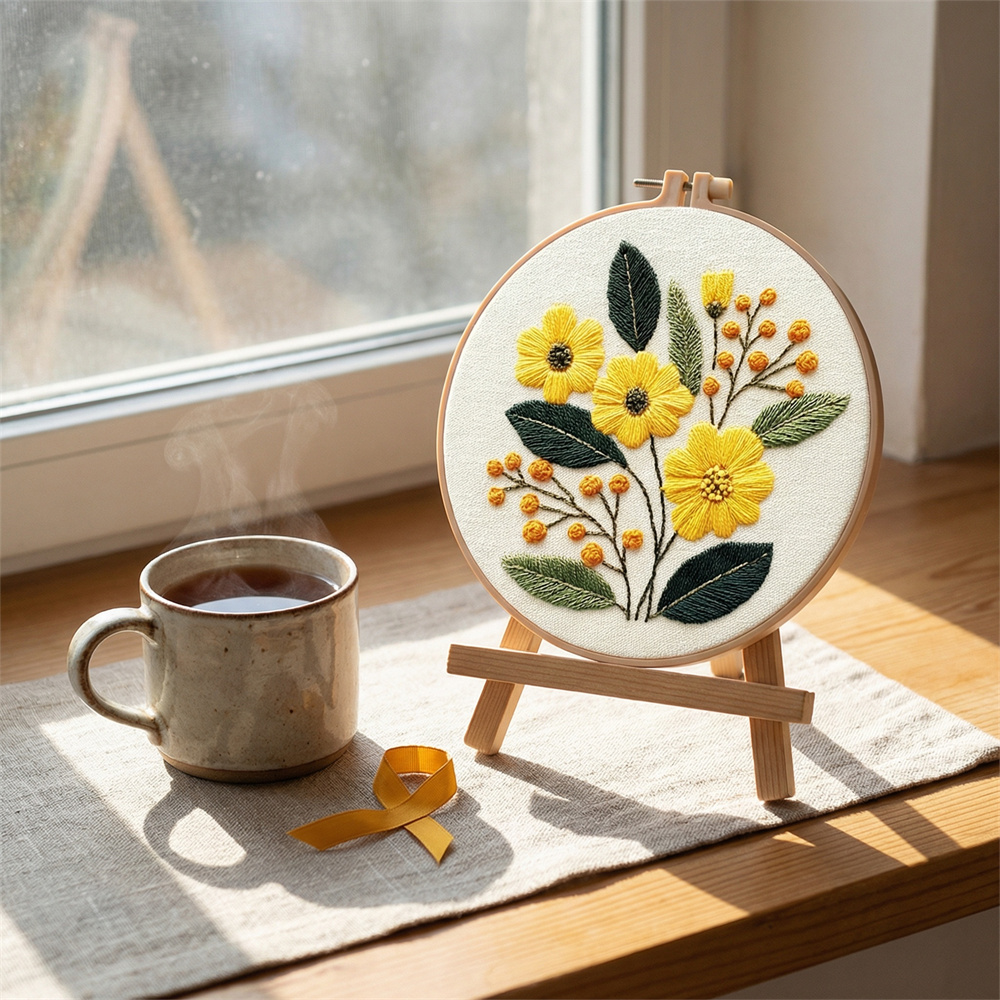 طقم تطريز يدوي من MomoArt بنمط - مراجعة Embroidery Daisy Flower وسعره